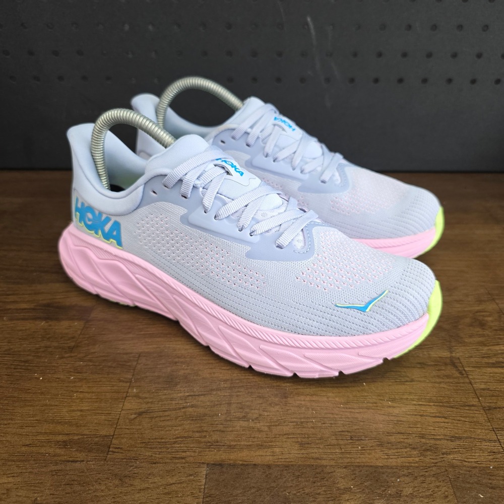 Hoka Arahi 7 Running Shoes Women 8B Lavender Pink Stability Road Trainers